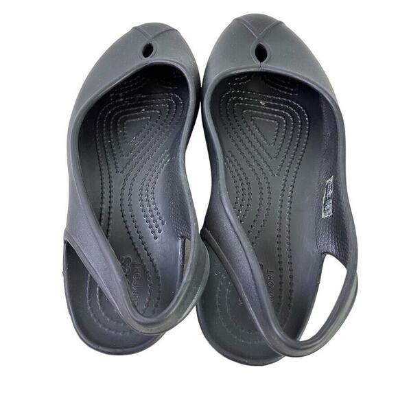Crocs Olivia Womens Solid Black Slingback Flats Round Closed Toe Shoes sz 7 - Picture 10 of 16